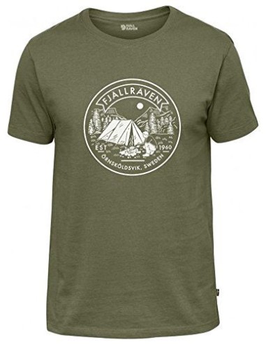 Fjällräven Herren T-Shirt Lägerplats, Green, M, F81950-620 livraison gratuite